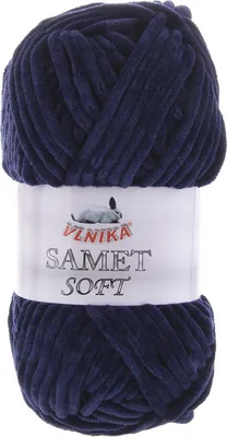 100g Strickgarn Samet Soft Chenille stahlblau