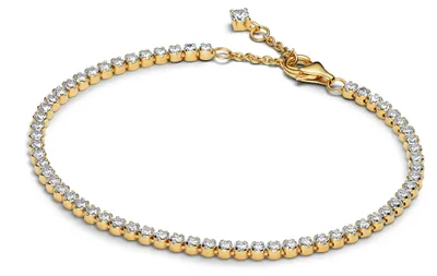 Produktbild von PANDORA Timeless Tennisarmband für Damen, vergoldet, Zirkonia