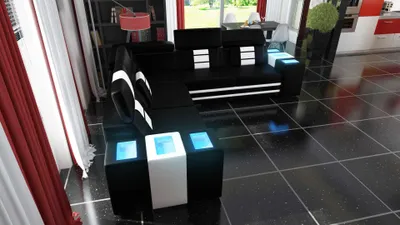 Immagine prodotto di Divano imbottito di design, divano, mobili, angolo salotto, pelle, divano componibile, illuminato