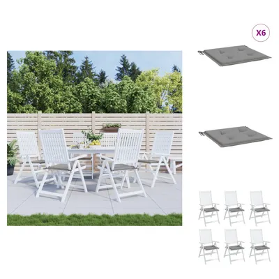 Produktbild von vidaXL Gartenstuhl-Kissen 6 Stk. Grau 50x50x3 cm Oxford-Gewebe -  Sitzpolster