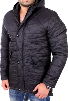 Produktbild von Reslad Winterjacke Herren Parka Anorak Stepp Kapuzen Jacke RS-501 Schwarz M