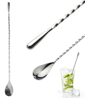 Cocktaillepel 30 cm, Edelstahl 18/8, Spiralgriff, spülmaschinengeeignet