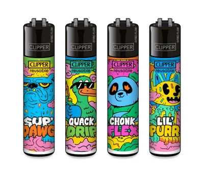 Produktbild von Clipper Feuerzeug 4er Set FFX Trippy Flex