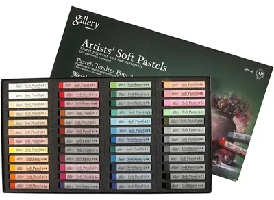 Immagine prodotto di Gallery - pastelli morbidi per artisti, set premium, 1 cm, colori assortiti, 48 colori assortiti.