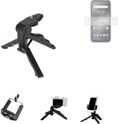 Produktbild von K-S-Trade Stativ Tisch-Ständer Dreibein Handy-Stativ Ständer kompatibel mit Gigaset GX6 Mini-Stativ Smartphone Tripod Handy-Stativ aus Plastik