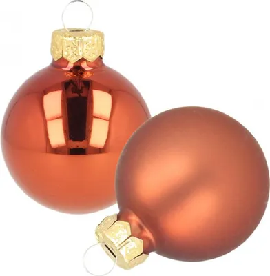 Produktbild von Mini Weihnachtskugeln Glas Rostrot Matt Glänzend Ø2cm 44St Christbaum, 44 Stück