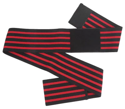 Produktbild von Sport-Ellenbogenbandage, Kompressionsbandage, elastische Bandage, Schutzhülse, schwarz und rot gestreift