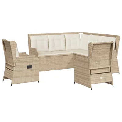 Immagine prodotto di set di 5 pezzi da giardino con cuscini Beige poly rattan