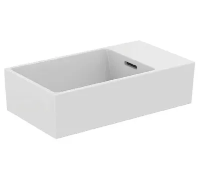 Produktbild von IS Handwaschbecken Extra, o.Hl., m.Ül., Ablage rechts, 450x250x150mm, Weiß