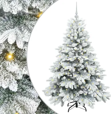 Image de vidaXL Sapin de Noël artificiel avec 150 LEDs Blanc 150 cm PE et PVC