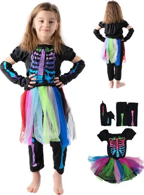 Produktbild von Skelettkostüm Knochenhexe Kleid Hose S