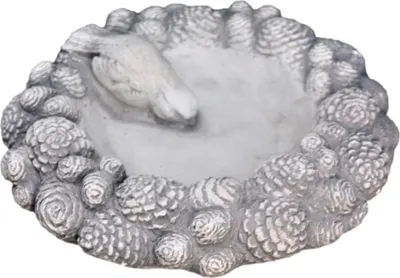 Immagine prodotto di Bellissima vasca per uccelli a forma di pigna per il giardino o il laghetto, in pietra fusa, resistente alle intemperie e nuova 6 cm H, JA-053