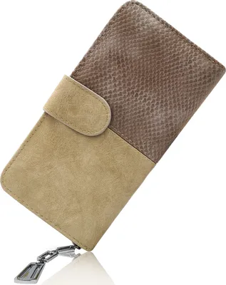 Produktbild von Glamexx24 Geldbörse Elegant Damen Portemonnaie Frau Kunst Leder Geldbörse Geldbeutel Reißverschluss Handytasche 25225-Farbe: Braun