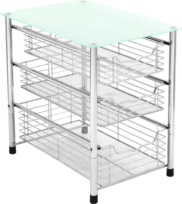 Produktbild von 3-stufiger Korb-Organizer Schublade - multifunktional - 1 Stück - gehärtetes Glas