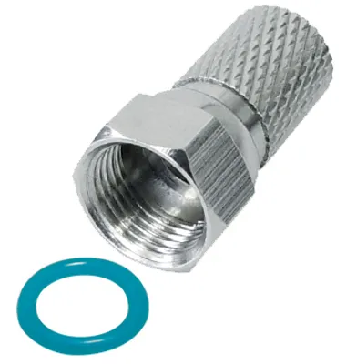 Produktbild von Transmedia Twist-On F-Stecker; Steckerlänge 18 mm, mit O-Ring , FFZL 0 ID