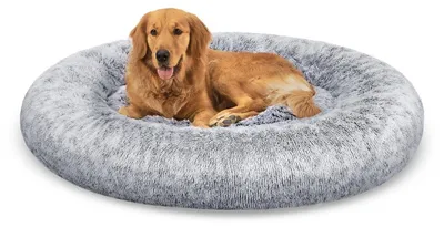 Image de Plüs : Coussin pour chien – doux – gris – 120 x 20 cm