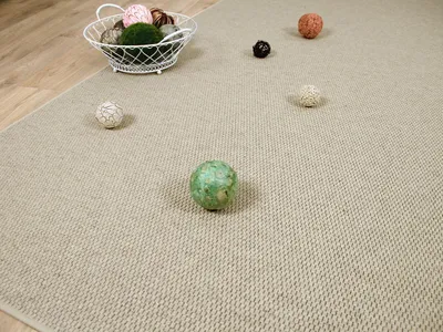 Produktbild von Natur Teppich Wolle Bentzon Flachgewebe Beige , Größe:80x200 cm