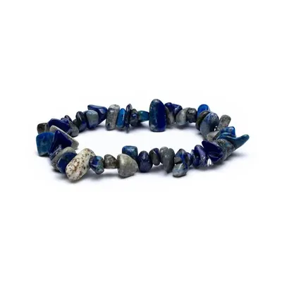 Image de Bracelet Lapis Lazuli Chips Élastique --paquet De 3 Pcs - ±0.7cm
