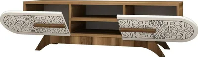Image de Matsu - Meuble TV, 145x37x37h cm Noyer Marron, une Étagère