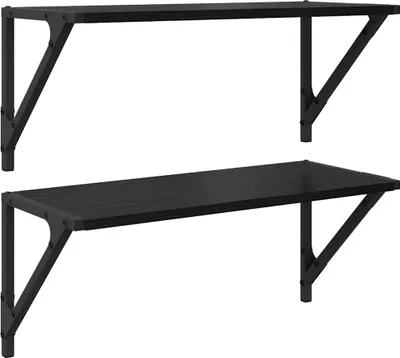 Produktbild von vidaXL Wandregale 2 pcs Schwarz Eichen-Optik 60 x 25 x 25,5 cm
