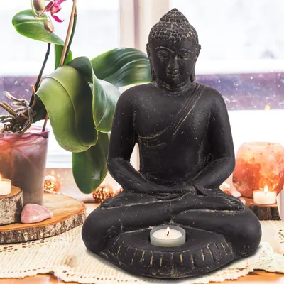 Produktbild von Stonox Buddha Figur Eyeria Meditierend Teelichthalter 34x31x25 cm