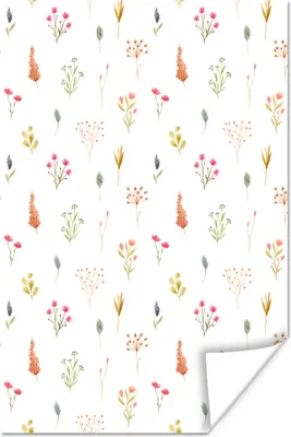Produktbild von MuchoWow® Poster Blumen - Pastell - Muster 120x180 cm - Kunstposter