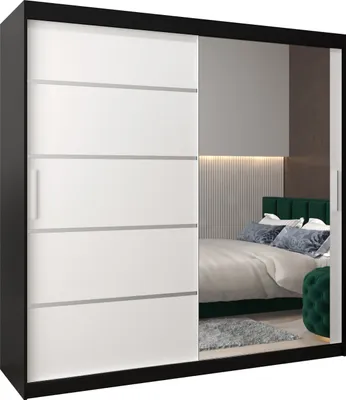 Produktbild von Kleiderschrank, Schiebetürenschrank Schlafzimmer, Schrank mit Spiegel VERONA 2 200 cm