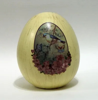 Produktbild von Deko Ei mit Vogel Blumen Design Osterdeko Osterei Dekoei Oster Deko Figur Eier