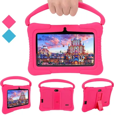 Zdjęcie produktu dla ZELURXX 7-calowy tablet dla dzieci z systemem Android, 16 GB, ekran dotykowy IPS, podwójny aparat, Wi-Fi, Bluetooth, zabawki edukacyjne, zabezpieczenia dla dzieci, kontrola rodzicielska, Rosenrot