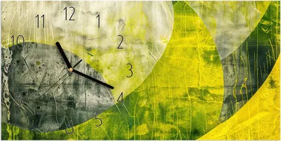 Produktbild von Wanduhr aus Glas mit Motiv Abstraktkunst- 60 x 30 cm - inkl. Aufhängesystem