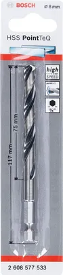 Immagine prodotto di Bosch 1 HSS PointTeQ Hex 8x75x117