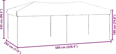Produktbild von vidaXL Partyzelt Faltbar mit Seitenwänden Rot 3x6 m