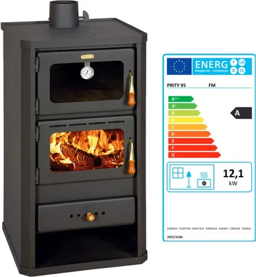 Productafbeelding van - Houtkachel PRITY FM 12.1 kW met oven, geschikt voor verwarming en koken