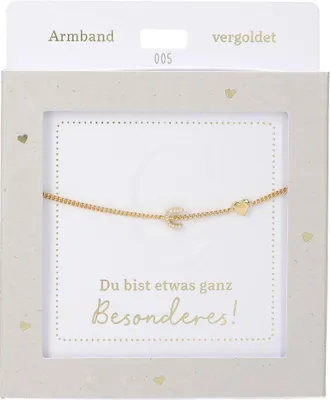 Produktbild von Depesche Armband Gold mit C-Anhänger und Herz - Freundschaftsschmuck