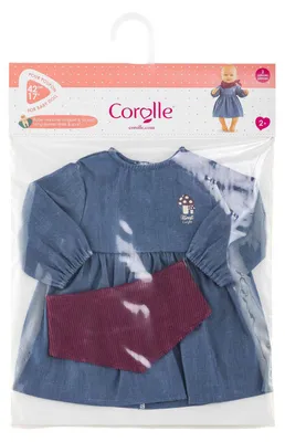 Produktbild von Corolle Puppenkleid Jeans mit Schal für Babypuppe 42cm - Puppenkleidung