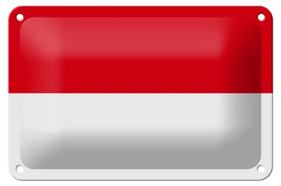 Produktbild von Blechschild Flagge Monacos 18x12cm Flag of Monaco Dekoration