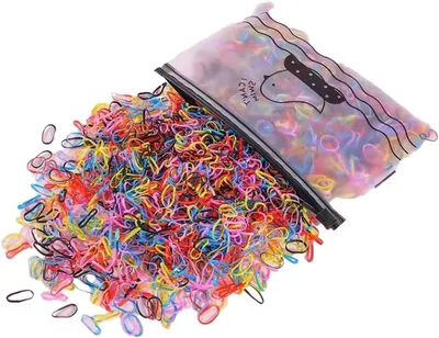 Immagine prodotto di Elastici per capelli - Mini elastici - Gomma - 500 pezzi - Confezionati in sacchetto - Elastici - Piccoli elastici - Vari colori - CHPN