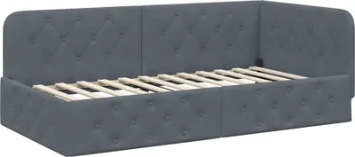 Immagine prodotto di vidaXL Letto angolare grigio scuro 100 x 200 cm velluto