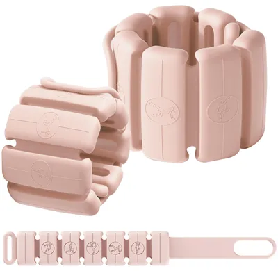 Produktbild von Gewichtsmanschetten Silikon 0,5 kg Schwarz – 2er‑Set mit je 0,25 kg | Verstellbare Handgelenk‑ und Knöchelgewichte, austauschbare Eisenblöcken