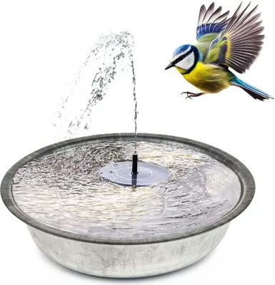 Produktbild von Solar-Brunnen Set für draußen - 40 cm Zink-Schale