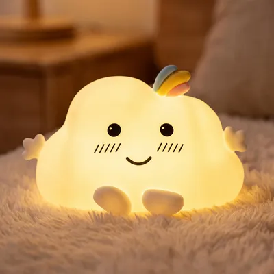 Imagen del producto de Deryan Lámpara Nocturna Nube para Bebés – Luz Infantil Recargable – RGB – 16 Colores
