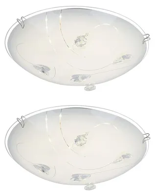 Produktbild von 2er Set LED Deckenlampe, silber, satiniert, rund, D 25 cm