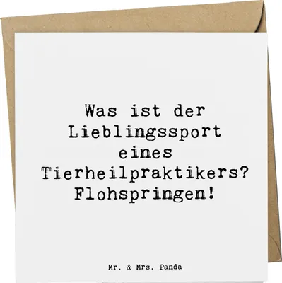 Produktbild von Mr. & Mrs. Panda Grußkarte Spruch Tierheilpraktiker Humor - Weiß - Geschenk, Wortspiel, Glückwunschkarte, personalisierte Geschenke, Homöopathie Tiere, Beruf, faltkarte
