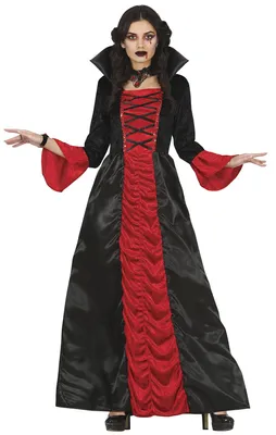 Immagine prodotto di Vampire Queen Halloween Costume Rosso Nero Capo Elegante Abito Fantasia Luna di Sangue Segreto Scuro, Taglia: 42 - 44 (L) Colore: Rosso