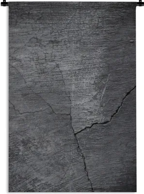 Produktbild von MuchoWow® Wandteppich Wandbehang Beton - Schwarz - Riss 120x180 cm Tapisserie Dekoration Wandtuch - Schlafzimmer - Dekorationen für das Haus