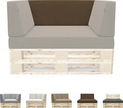 Produktbild von novely® PANERO Palettenkissen | Sitzkissen Rückenkissen Palettensofa-Auflagen | abnehmbarer Bezug | Kaltschaum | Indoor & Outdoor - A) Variante: Rückenkissen (120x40x20 cm) | B) Farbe: 06 Dunkelbraun