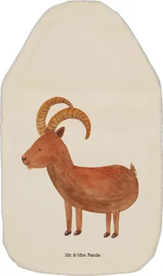 Produktbild von Mr. & Mrs. Panda Wärmflasche Sternzeichen Steinbock - Weiß - Geschenk, Ziege, Steinböcke, Wärmflaschen mit Bezug, Bock, Wärmekissen, Geburtstag Dezember, Januar