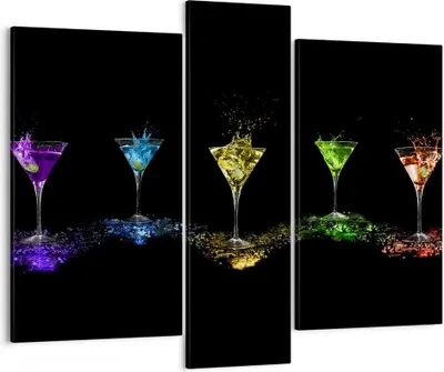Produktbild von Bild auf Leinwand - Leinwandbild - Cocktail trinken Alkohol Glas - 95x80cm - Wand Bild - Wanddeko - Leinwanddruck - Bilder - Kunstdruck - Wanddekoration - Leinwand bilder - Wandkunst - CB95x80-0442