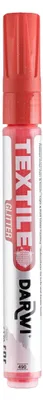 Produktbild von Darwi 6x Textilmarker Glitter, Spitze 2mm, 6ml, Zinnober DA0140013490C