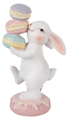 Zdjęcie produktu dla Clayre & Eef figurka dekoracyjna królik 8x6x14 cm biały plastik
